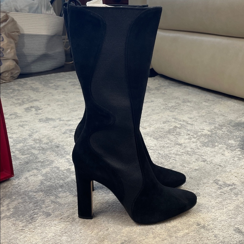 Nib Tamara Mellon Libertine 105 Suede Stretch Boot Black Sz 40.5 — image 8 of 8